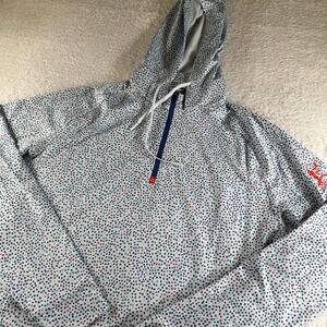 Swannies Golf Hoodie Women XL White Multicolor Dot 1/4 Zip Sun Shirt Course Logo